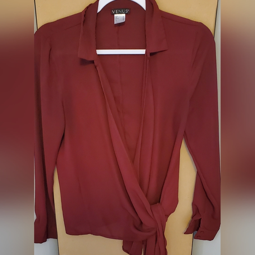 Venus Women's Burgundy Wrap Top